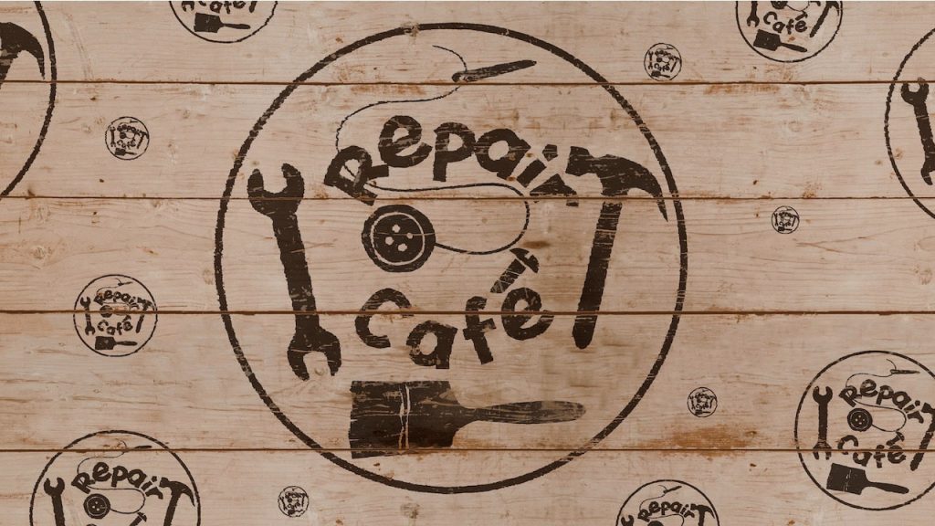 Repair-Café Schild für Nachhaltigkeit